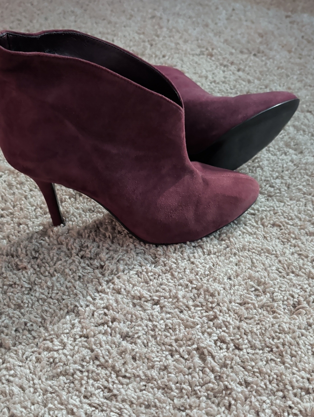 Vince Camuto Wine Suede Pointed-Toe Ankle Booties